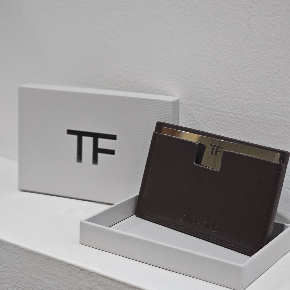TOM FORD BROWN LEATHER CARD HOLDER AND MIRROR - Picture 7 of 7